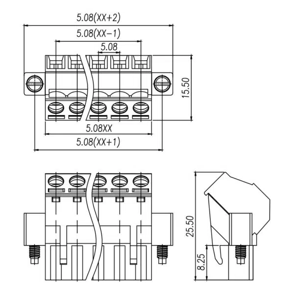 Angled 45 Degree Plug Connector with Flange - Imagen 4