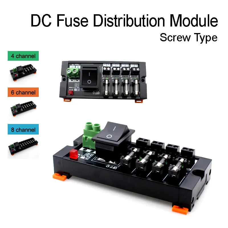 4/6/8 Channel Screw Type DC Power Distribution Terminal Block with ...