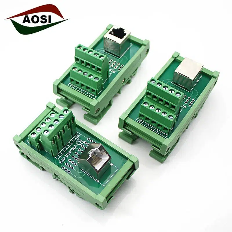 DIN-rail mount RJ45 terminal block from aosi