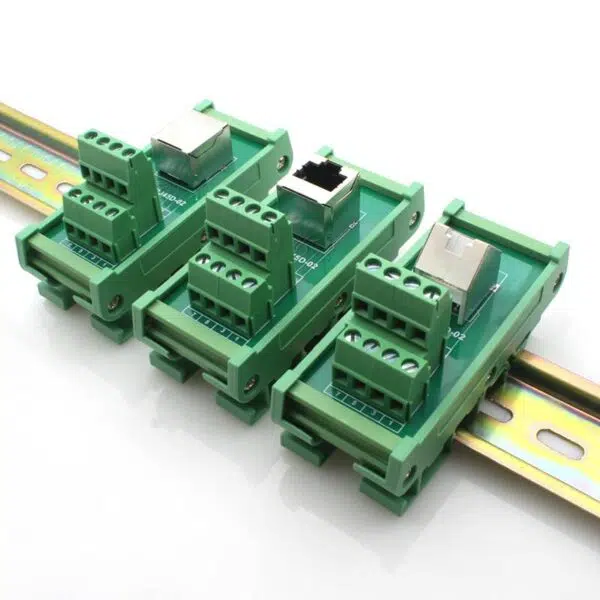 DIN Rail Mount RJ45 to 8P Screw Terminal Block Module | FRJ45D-02