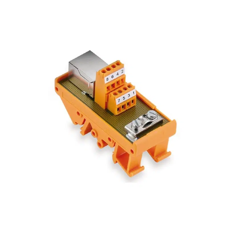 RJ45 DIN-rail terminal block