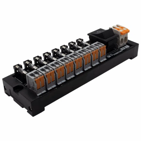 8-Channel DC Fuse Distribution Module with Spring Terminals | HM03-08D