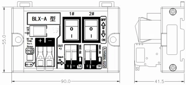2-Chanel DC Power Distribution Spring terminal block | HM06-02D - 图片 2