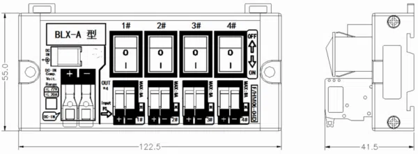 4-Chanel DC Power Distribution Screwless terminal block | HM06-04D - 图片 2