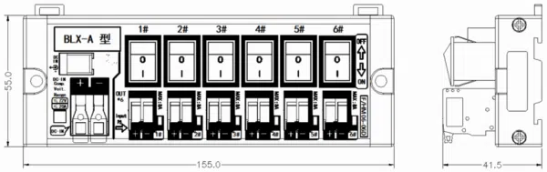 6-Chanel DC Power Distribution Screwless terminal block | HM06-06D - 图片 2