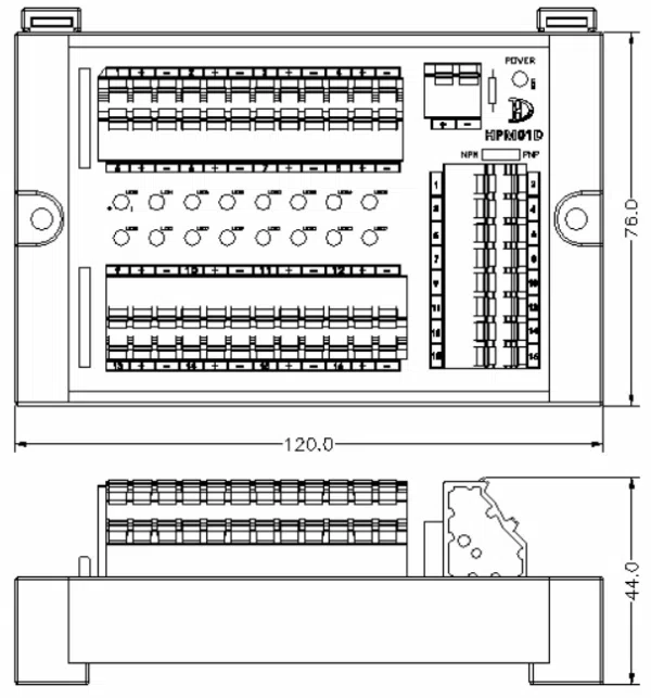 12-Channel Sensor Terminal Block with Spring Clamp | HPM01D - 图片 2