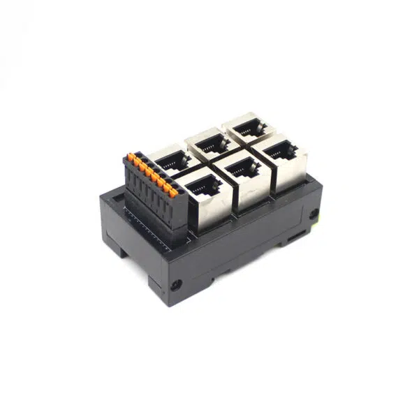 DIN Rail Spring RJ45 to Terminal Module - 2 Ports，3 Ports，4 Ports，5 Ports，6 Ports | HRJ45D-08S