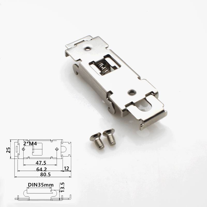 DIN Rail Mounting Bracket – 35mm Stainless Steel Clip With Screws For Relays