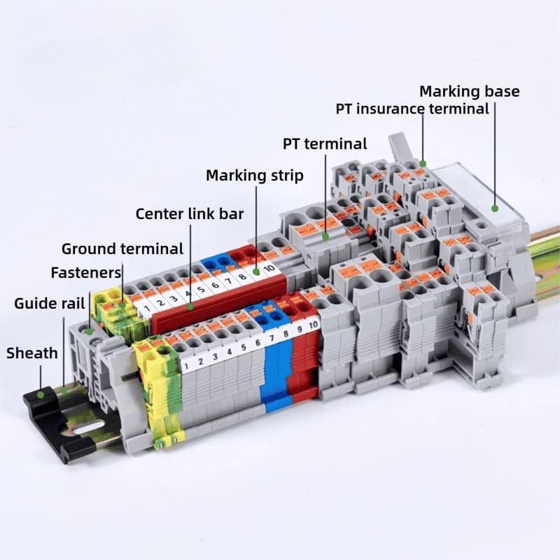 Customizable PT Series Push-In DIN Rail Terminal Blocks