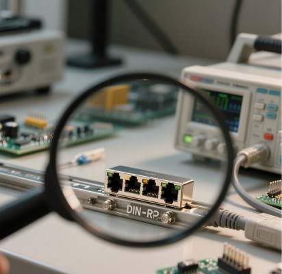 Modular Design of DIN Rail RJ45 Connectors