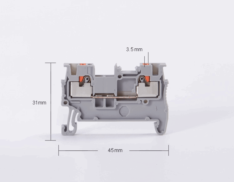 PT1.5 push in din rail terminal block