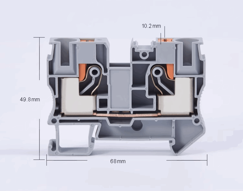 PT10 push in din rail terminal block