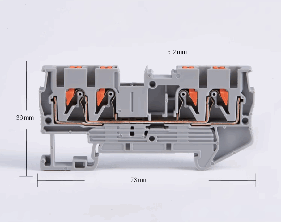 PT2.5-QUATTRO push in din rail terminal block