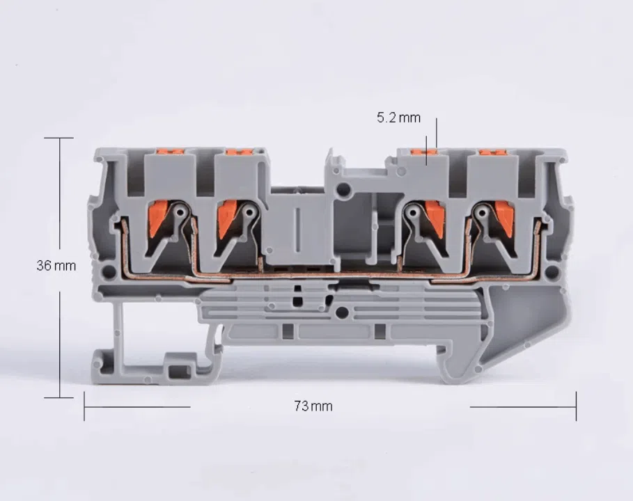 PT2.5-QUATTRO push in din rail terminal block
