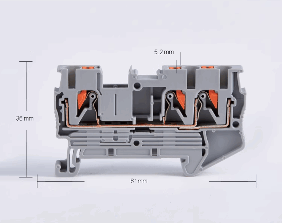 PT2.5-TWIN push in din rail terminal block