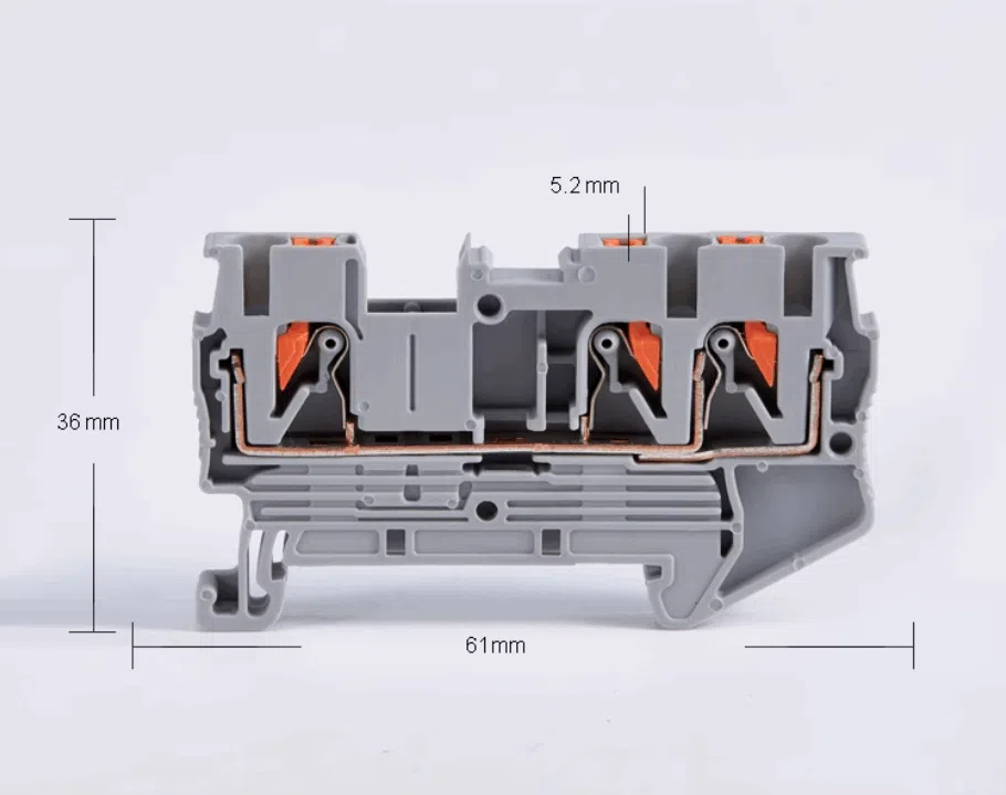 PT2.5-TWIN push in din rail terminal block