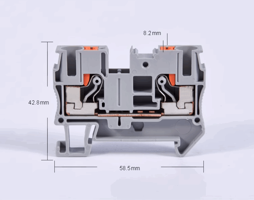 PT6 push in din rail terminal block