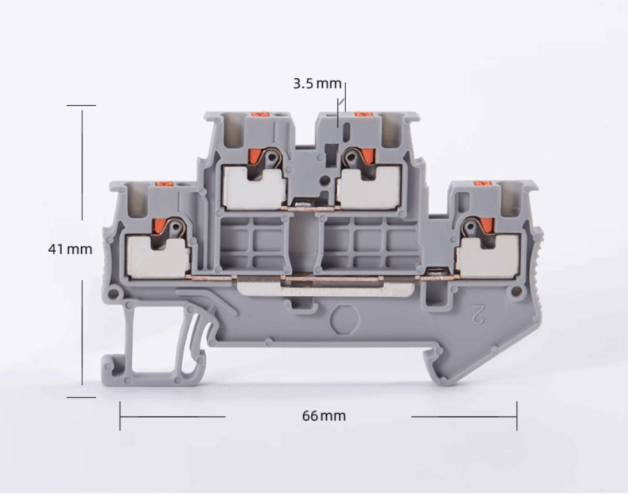 PTTB1.5 push in din rail terminal block
