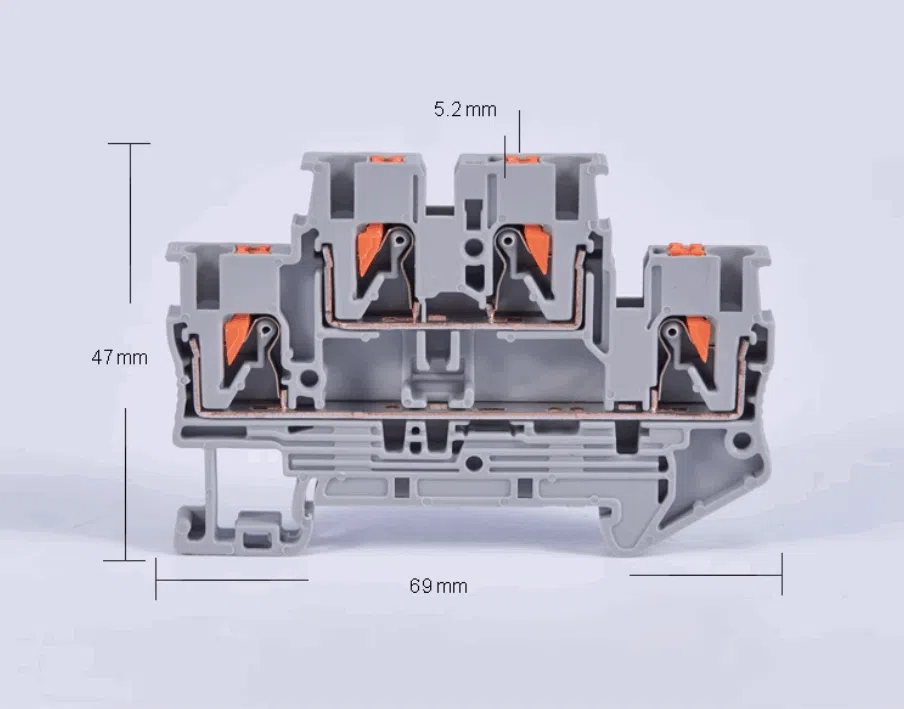 PTTB2.5 push in din rail terminal block