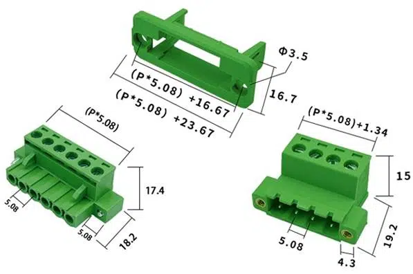 Wall through plug In terminal blocks