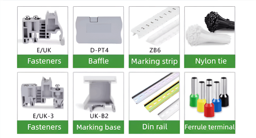 din rail terminal block applicable accessories