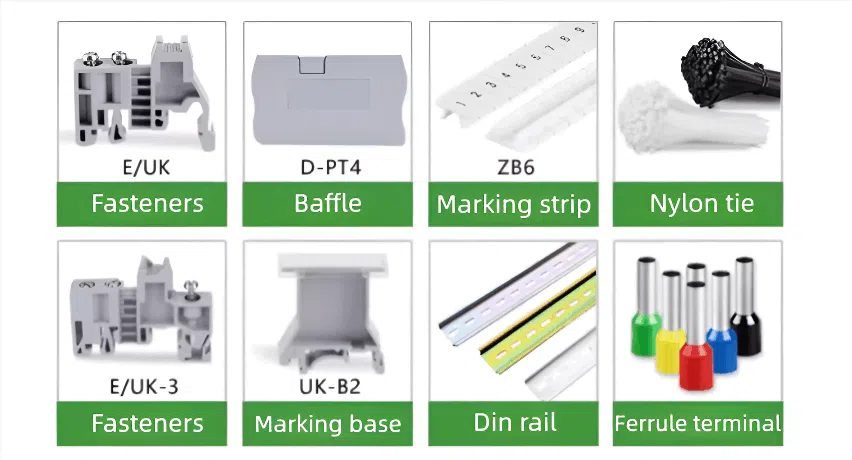 din rail terminal block applicable accessories