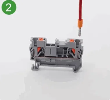 step2 press the orange actuator and a screwdriver insert