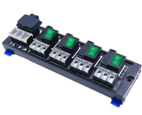 AC distribution terminal block 2 4 6 8-channel DIN rail mounting 10A with independent switch and fuse multi-channel power module - Image 5