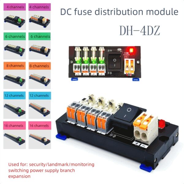 Multi-channel DC fuse distribution module splitter board 4/6/8/12/16 with fast stamping terminals - Image 4