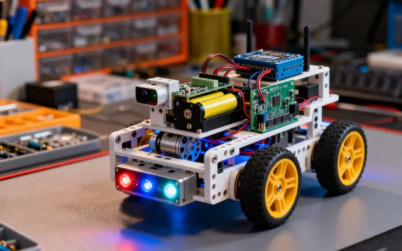 a compact power splitter with fuse for DIY smart robot car