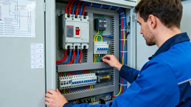 Cablaggio di quadri elettrici industriali con blocchi di distribuzione di potenza
