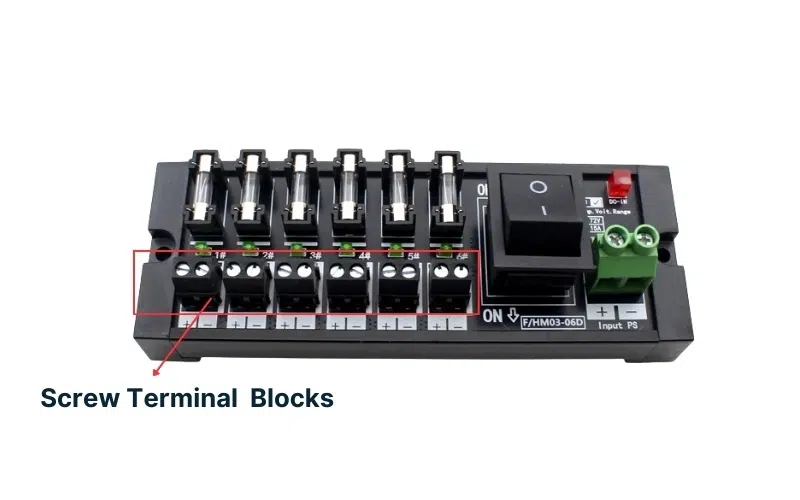screw type of quick wiring power distribution board