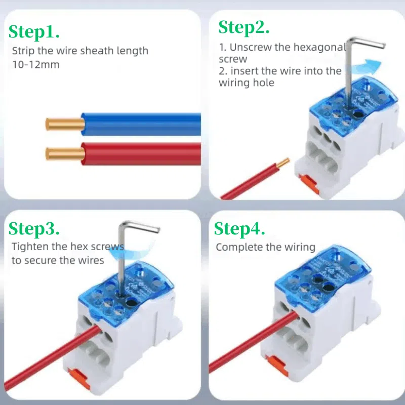 4 step to install high current distribution block