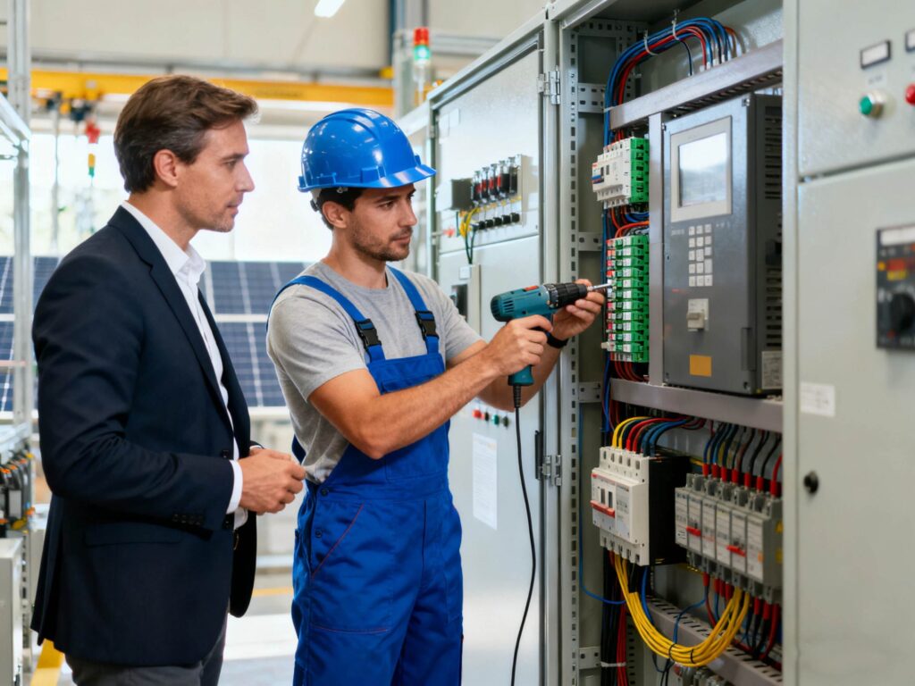 Engineer customizing terminal sample color variations photo