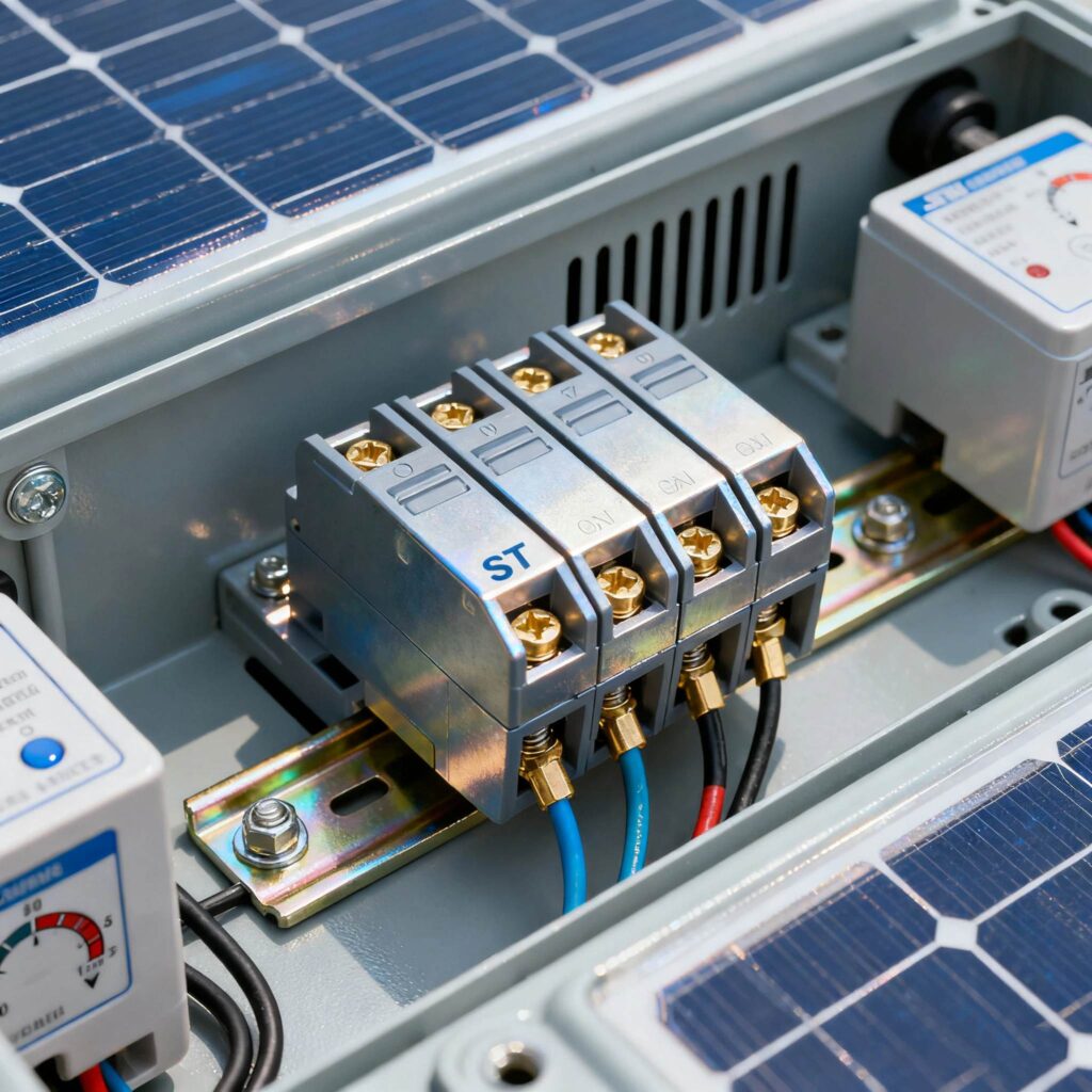 ST terminal blocks applied in renewable energy and power distribution systems