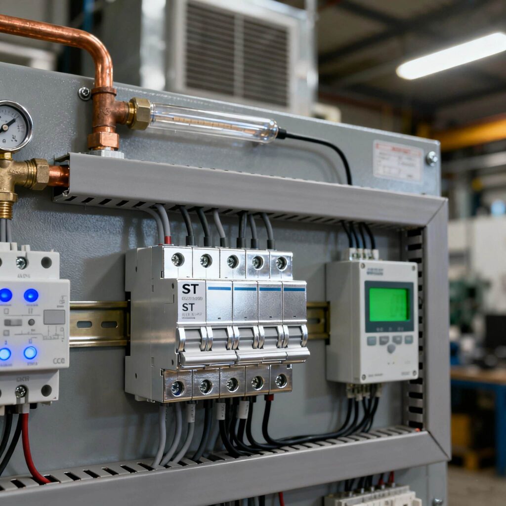 ST terminal blocks used in industrial automation control systems for reliable connections.