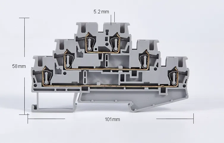 St5 Terminal Block En Riel Spring-Cage Type DIN-Rail TB - AOSI Terminal Blocks & Module ...