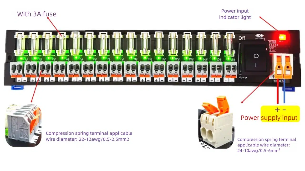 dc fuse module wiring structure