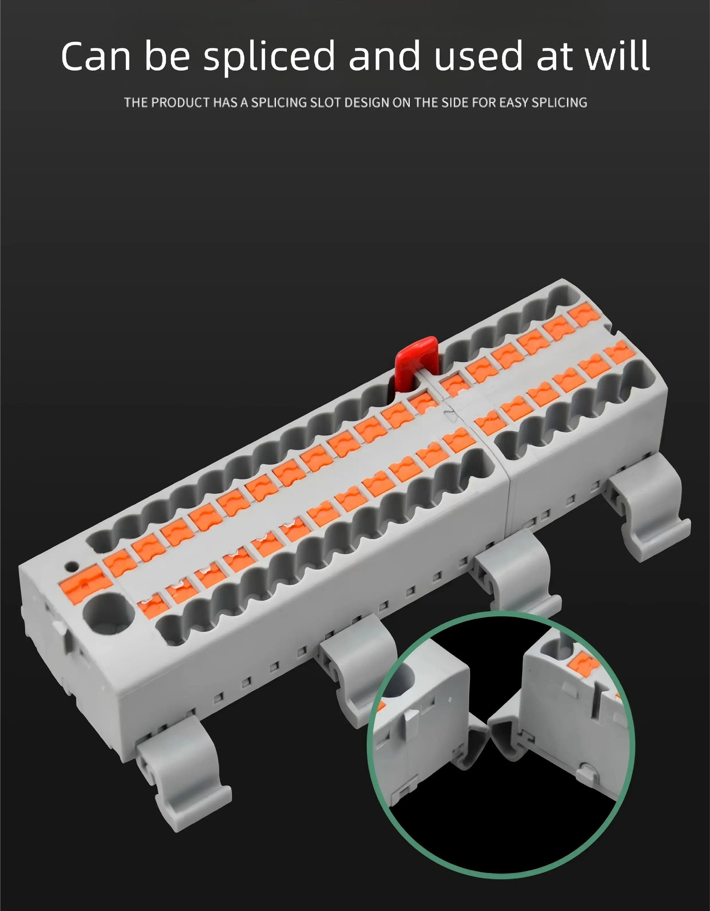 plug-in spliceable splitter guide rail modular wiring system