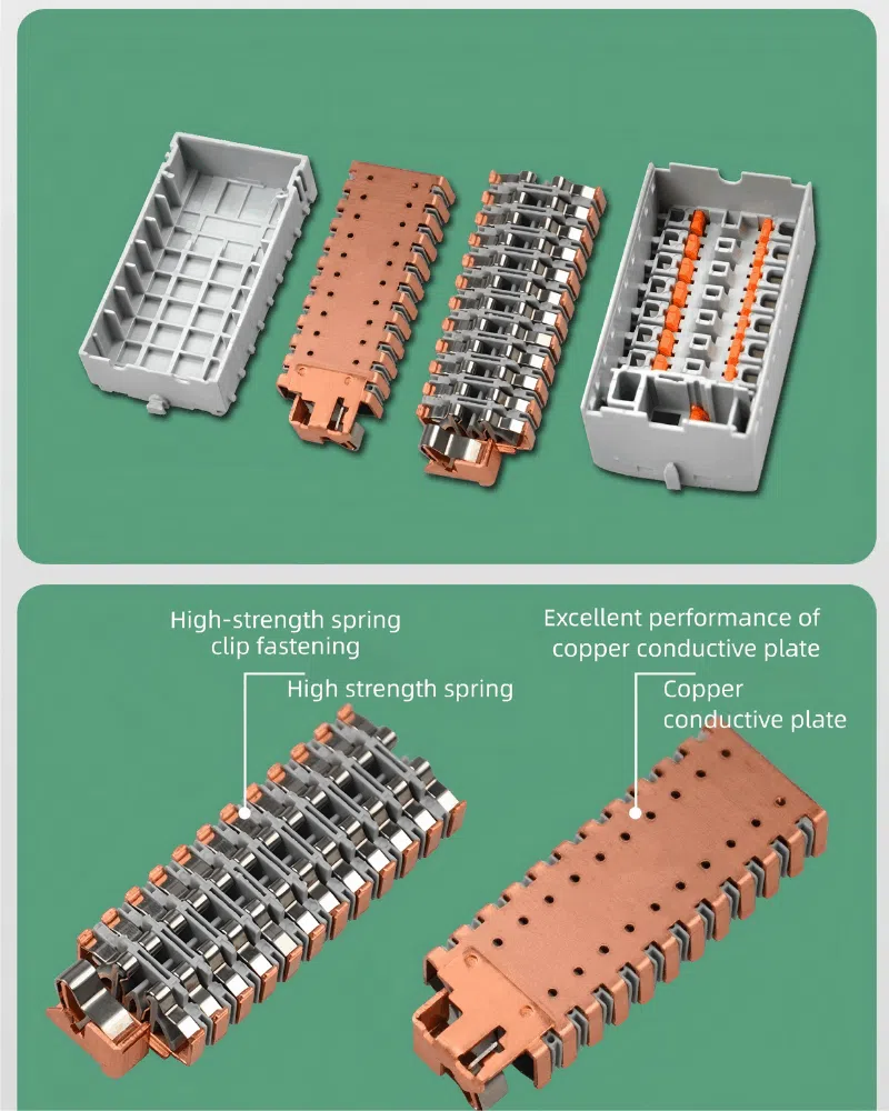 push-in connection structure of PTFIX block