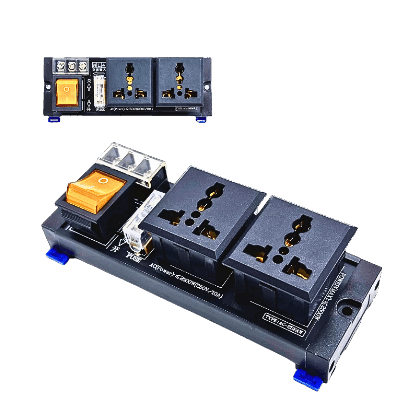 AC Socket Distribution Terminal Modules with Switch and Fuse Protection