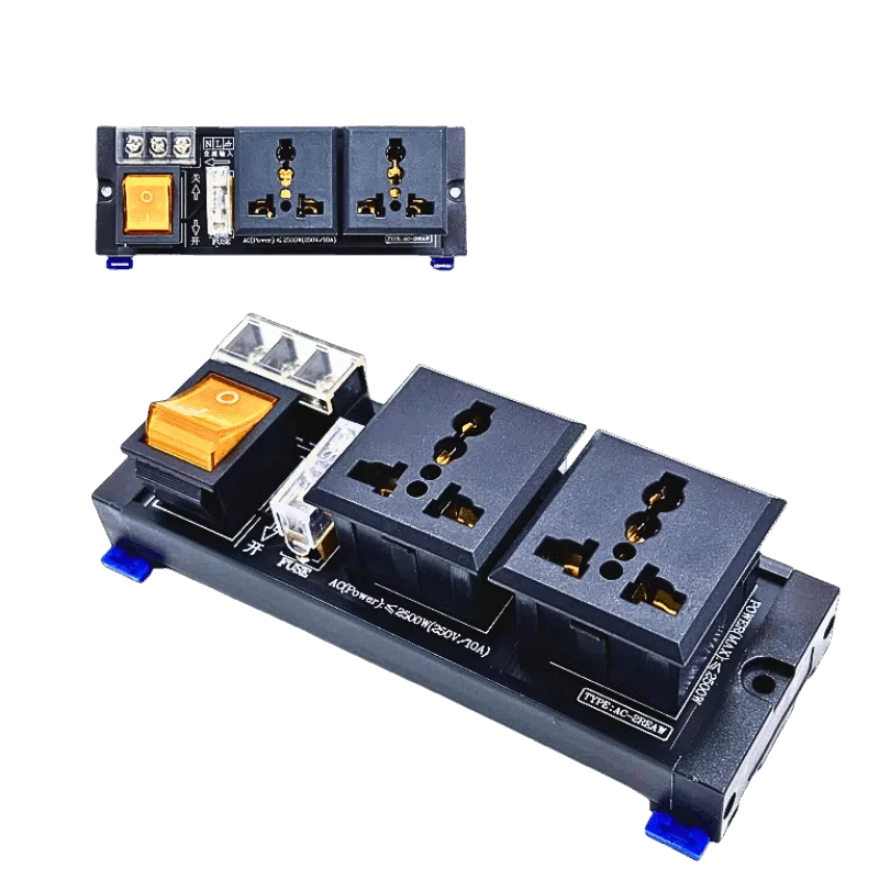 AC Socket Distribution Terminal Modules with Switch and Fuse Protection