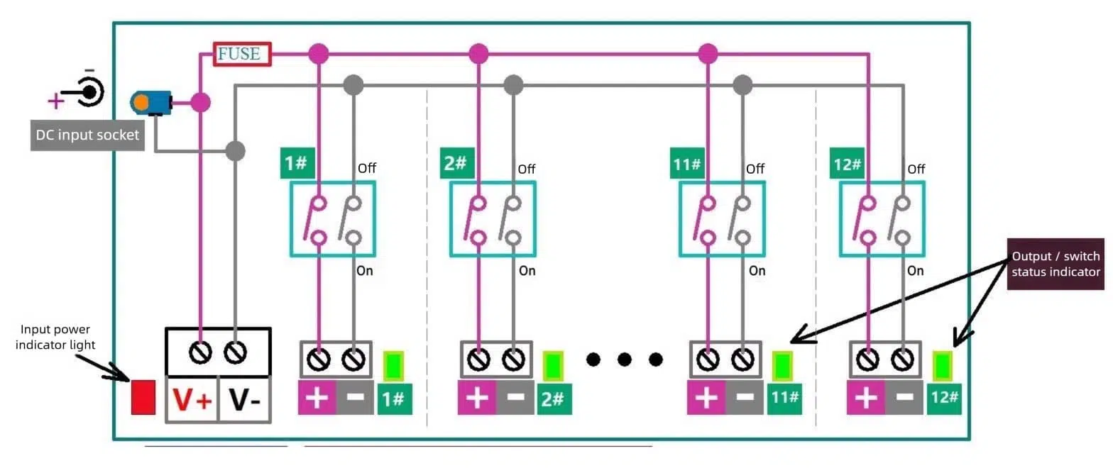 dc switch wiring diagram per-channel isolation circuit dc power distribution schematic